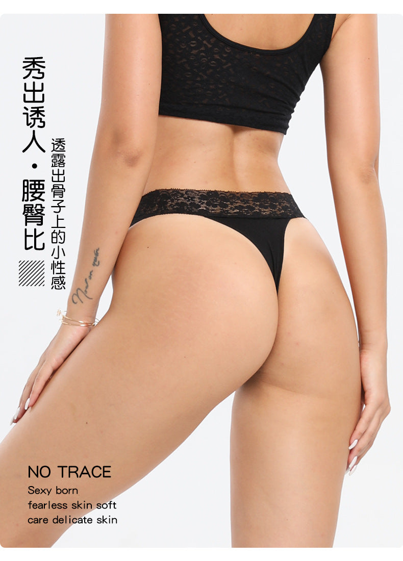 Freedombeauty | New Panties Cotton Women Lace Sexy Low Waist Seamless Breathable Invisible Underpants Simple Female T-Back