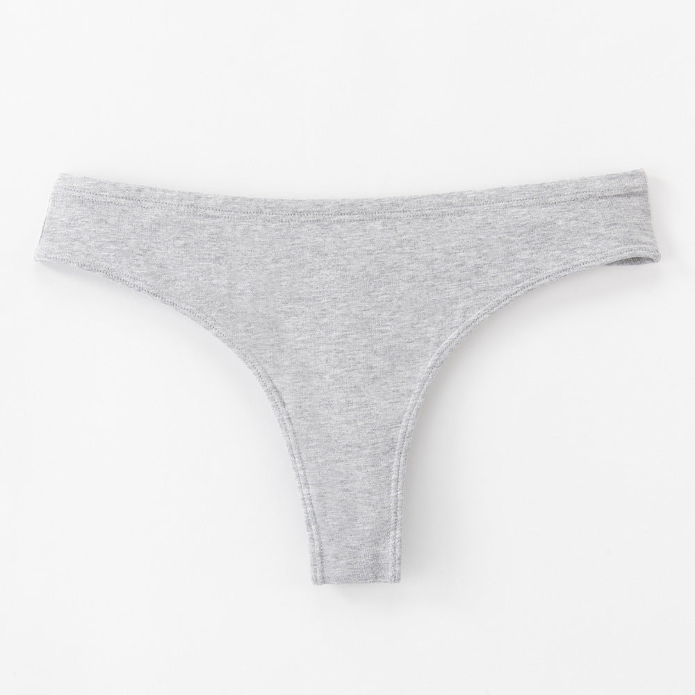 Freedombeauty | Customized Pure Cotton T-Back Women's Combed Cotton Solid Color Women's Briefs Support Small Orders