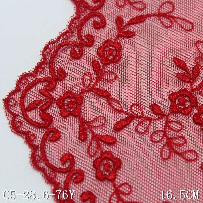 freedombeauty|Two-Color French Style Single Wave Small Flower Mesh Embroidery 16cm Curtain Sofa Cushion Lace Trim DIY Accessories