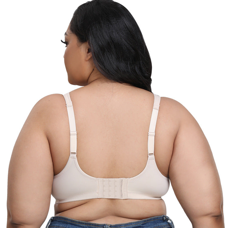 Freedombeauty | New Boutique Super plus Size Bra without Steel Ring Full Cup 125C Plump Girls European and American Underwear Wide Shoulder Strap