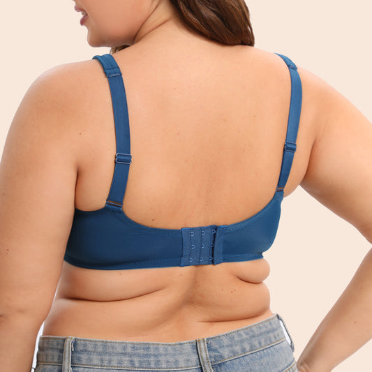 Freedombeauty | European and American Ultra-Thin Wide Shoulder Strap plus Size Bra Big Chest Small Push up Underwear Bra G Cup CDEF Cup