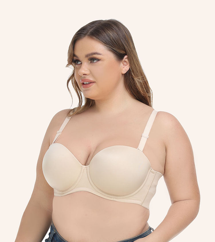 Freedombeauty | Silicone-Free Thin Cup European and American plus Size Non-Slip Bra Tube Top Underwear Wedding Bra Versatile Bcdefg