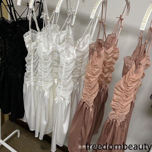 Freedombeauty | 7067 mesh satin sex nightdress pajamas