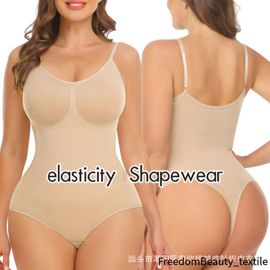 freedombeauty|Plus Size One-Piece Shapewear for Women Thong Butt Lifter Shaping Waist Trainer Body Shaper Solid Color European and American Skims Camisole