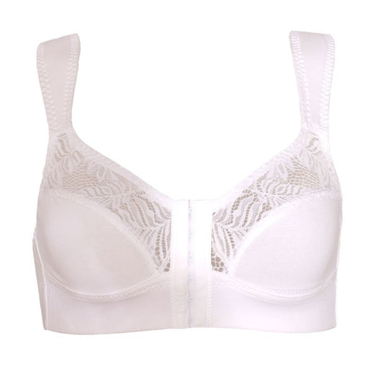 Freedombeauty | Wireless Ultra-Thin Lace Stitching White Front Buckle plus Size Bra European and American Ladies Underwear 75a-120d