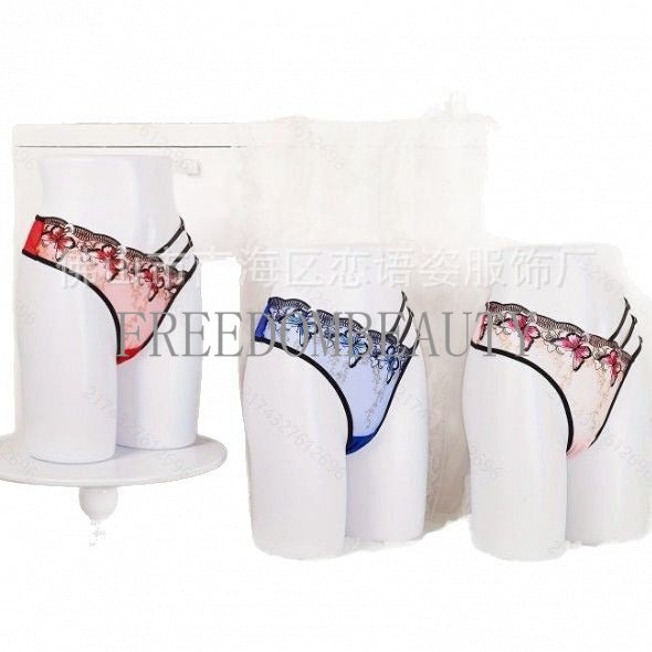 Freedombeauty | Sexy Lace Stitching Elastic Mesh Temptation Pure Desire Style Lady Charm Sexy T-Back Three PCs