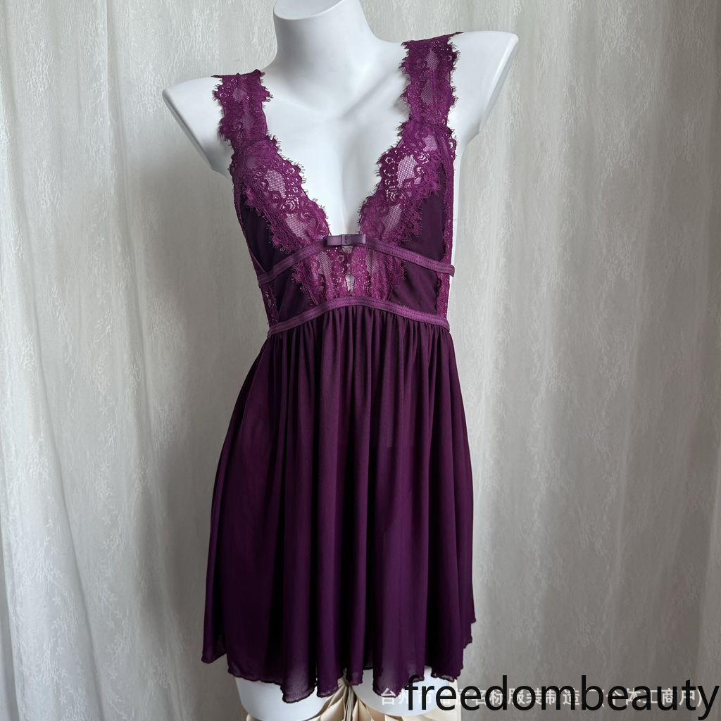 Freedombeauty | 5071 multi-color erotic mesh nightdress with split ends nightdress