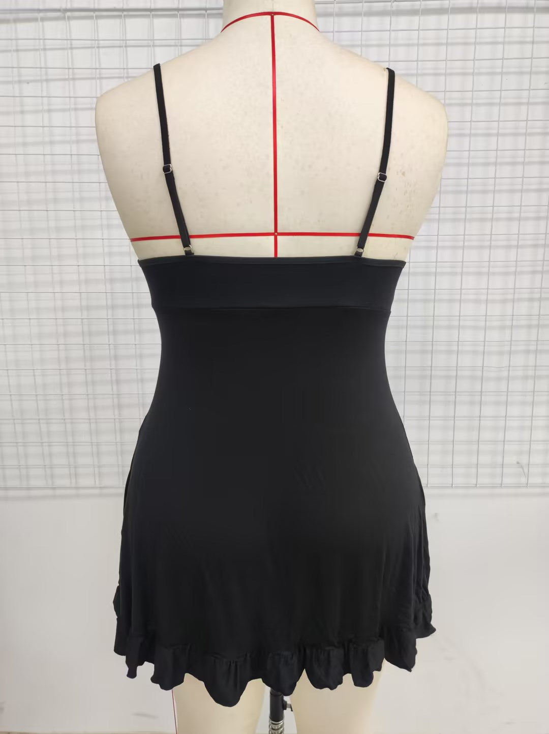 Freedombeauty | European and American Ladies Pajamas plus Size Sexy Lingerie Plussize Deep V Suspender Skirt plus Size