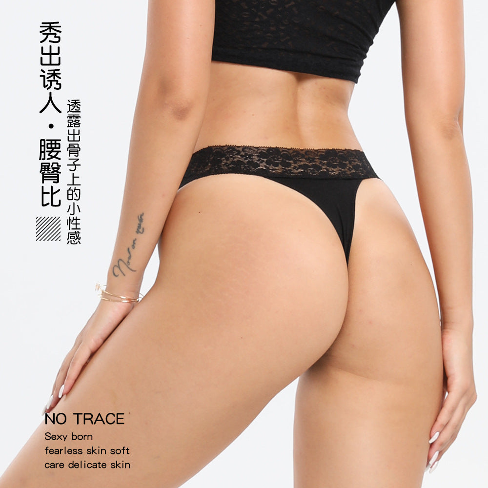 Freedombeauty | New Panties Cotton Women Lace Sexy Low Waist Seamless Breathable Invisible Underpants Simple Female T-Back