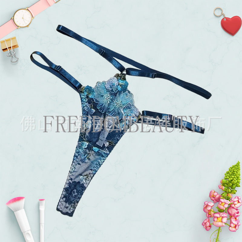 Freedombeauty | Hot Sale Fashion Embroidery New Sexy Gathered Suit Underwear Temptation Sweet Pure Desire Style Sexy Sleepwear