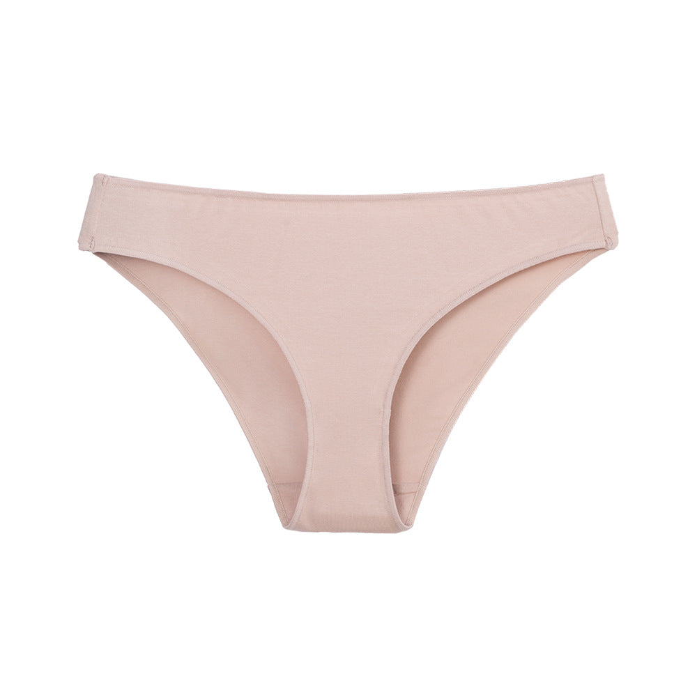 Freedombeauty | New Solid Color All Cotton Briefs 206 Breathable Women's Low Waist Sexy High Cut High Elastic Underwear