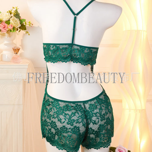 Freedombeauty | New Fashion Elastic Lace Sexy Sexy Jumpsuit Pure Desire Style Sexy Sleepwear