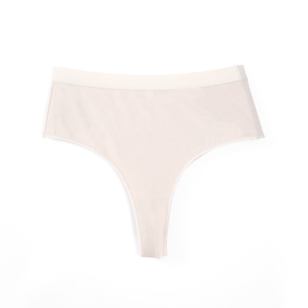 Freedombeauty | Women's Cotton Underwear plus Size High Waist Belly Contracting T-Back High Elastic Back Middle Slit Close-Fitted and Comfortable Sports Briefs