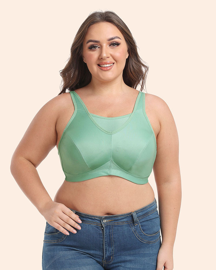 Freedombeauty | Height Chicken Hearts Fully Covered Big Chest Small Shockproof plus Size Sports Bra European and American Yoga Workout Underwear Bcdefg Cup