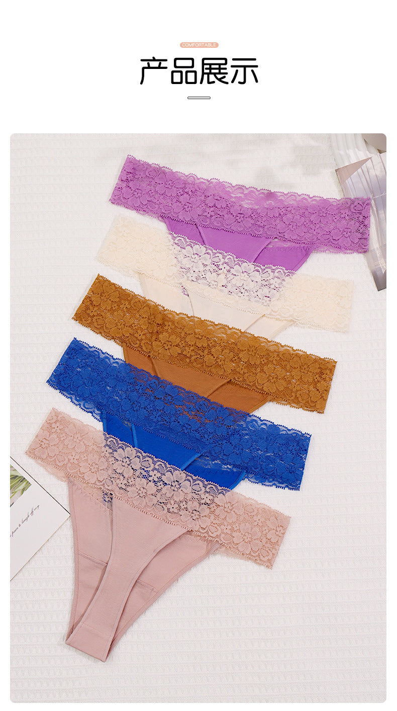 Freedombeauty | New Panties Cotton Women Lace Sexy Low Waist Seamless Breathable Invisible Underpants Simple Female T-Back