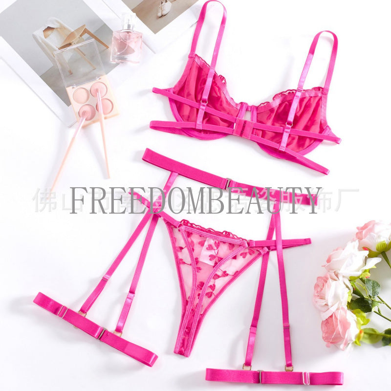 Freedombeauty | Sexy Lingerie Sexy Pure Desire Style Women's Lace Embroidery Temptation Sexy Hollow out Suit