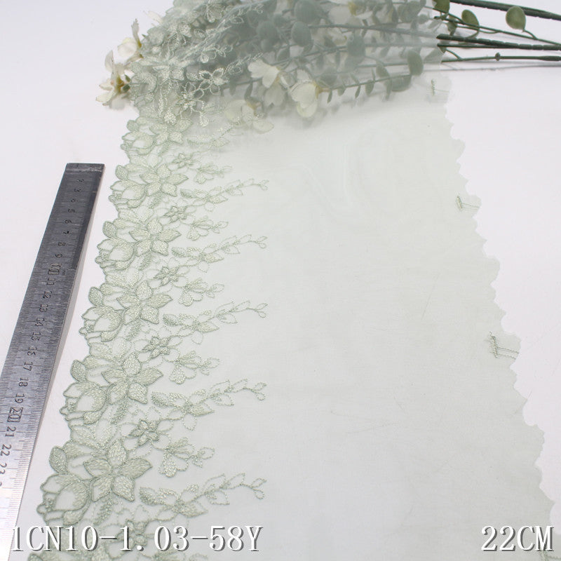 freedombeauty|Single Side Vintage Small Flower Lightweight Mesh Embroidery 22cm Clothing Home Textile Lace Trim DIY