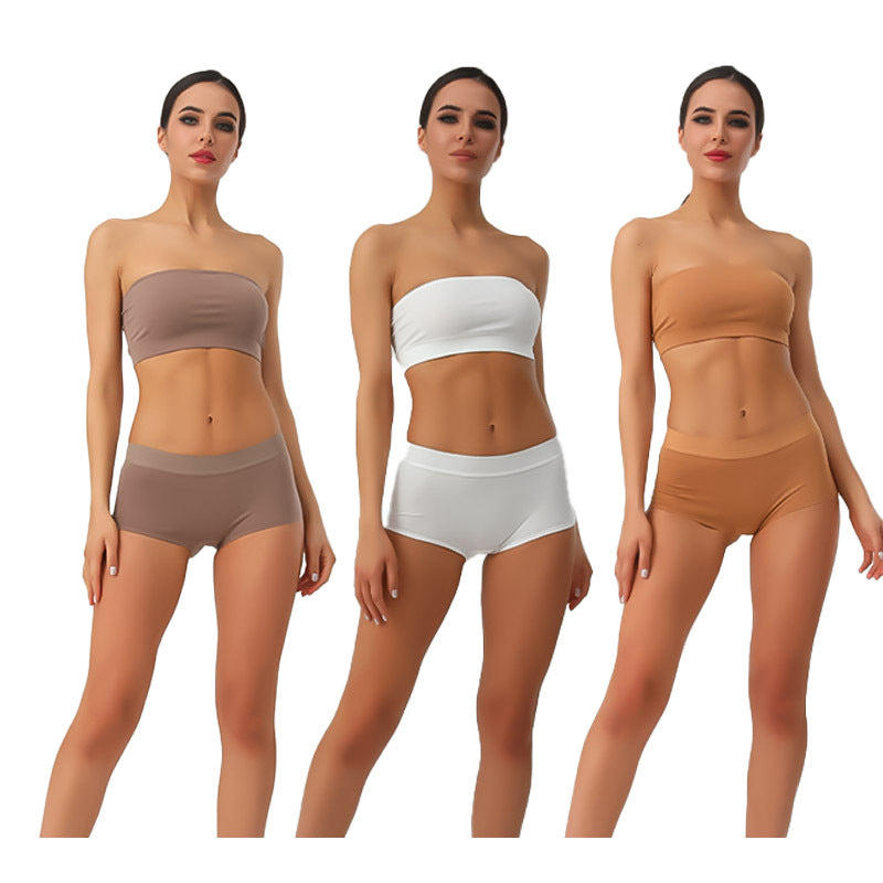 Freedombeauty | plus Size Women's Cotton Underwear Mid Waist Sexy Boxers Breathable Seamless Safety Solid Color in Stock Shorts