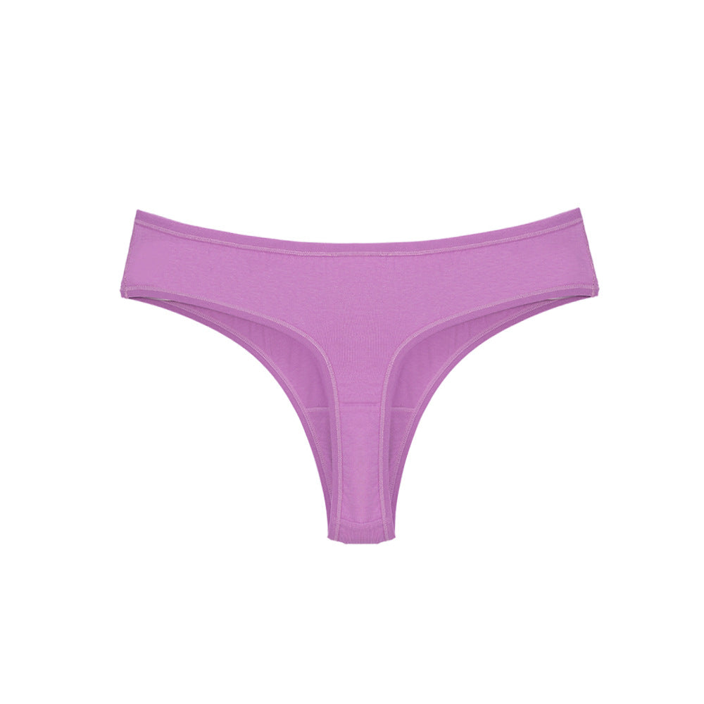 Freedombeauty | Cotton Underwear for Women plus Size Mid Mid-Waist Invisible Sexy Thong Women's Edging High Elastic Breathability Support