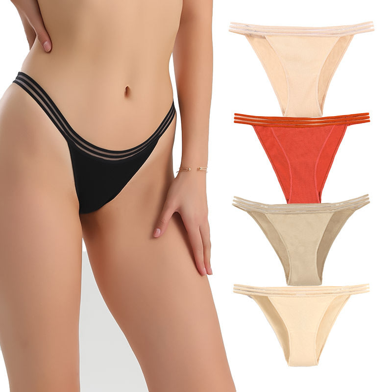 Freedombeauty | plus Size Cotton Underwear Low Waist Women's Briefs European and American Bikini Bikini
