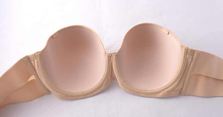 Freedombeauty | Silicone-Free Thin Cup European and American plus Size Non-Slip Bra Tube Top Underwear Wedding Bra Versatile Bcdefg