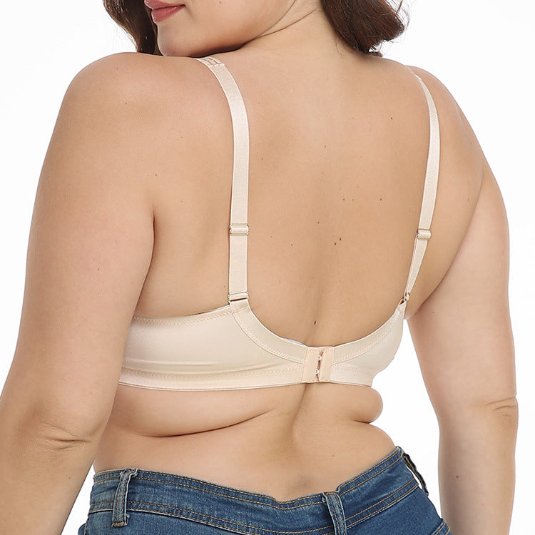 Freedombeauty | Thin Padded Cup Basic Metal Wire Shoulder Strap Medium and High-End plus Size Bra European and American Underwear 80-110bcde Cup