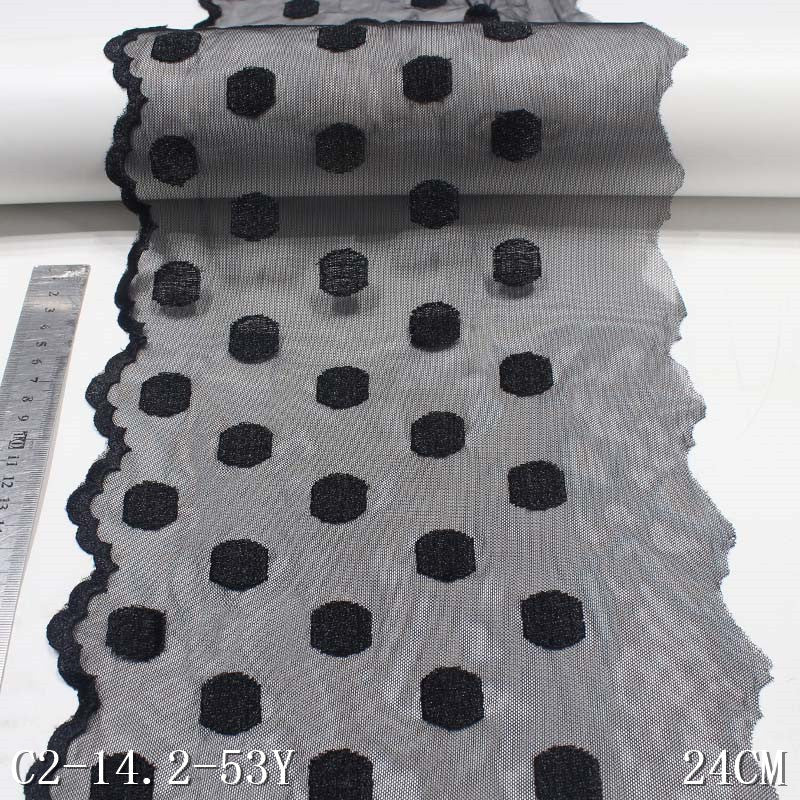 Freedombeauty | Black Mesh Spot Polyester Thread Embroidery Lace Accessories Curtain Clothing Accessories Textile Accessories