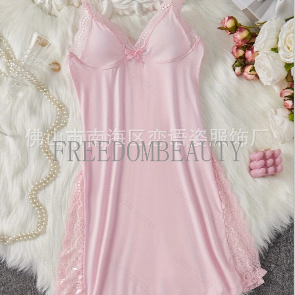 Freedombeauty | Fashion Sweet Style Sexy Lace Stretch Sling Cute Split Sexy Sleepwear Ladies