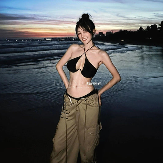 freedombeauty|Sexy Hot Girl Clever Hollow Out Underwire Push-Up Two-Piece Swimsuit Women 2024 Summer New Hot Bikini Women