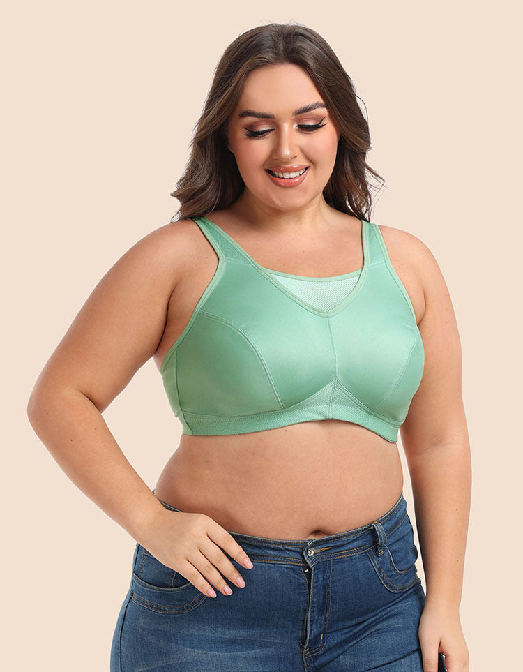 Freedombeauty | Height Chicken Hearts Fully Covered Big Chest Small Shockproof plus Size Sports Bra European and American Yoga Workout Underwear Bcdefg Cup
