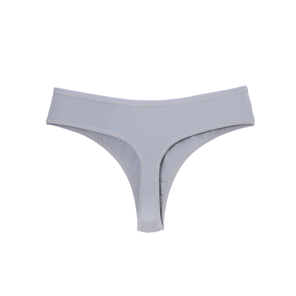 Freedombeauty | Cotton Underwear for Women plus Size Mid Mid-Waist Invisible Sexy Thong Women's Edging High Elastic Breathability Support