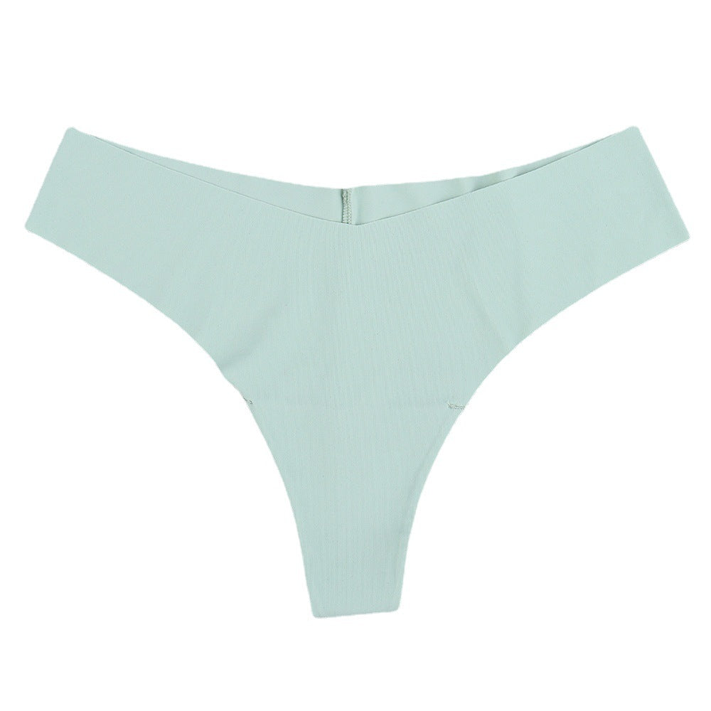 Freedombeauty | Seamless T-Back Women's Sexy Comfortable Low Waist Briefs Nude Feel Sewing Ice Silk Girls' Breathable Underwear in Stock
