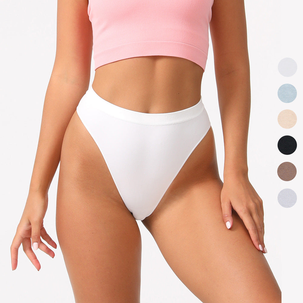 Freedombeauty | New Seamless Underwear Women's Solid Color Sexy Thong High Waist Nylon Summer Women's Underwear