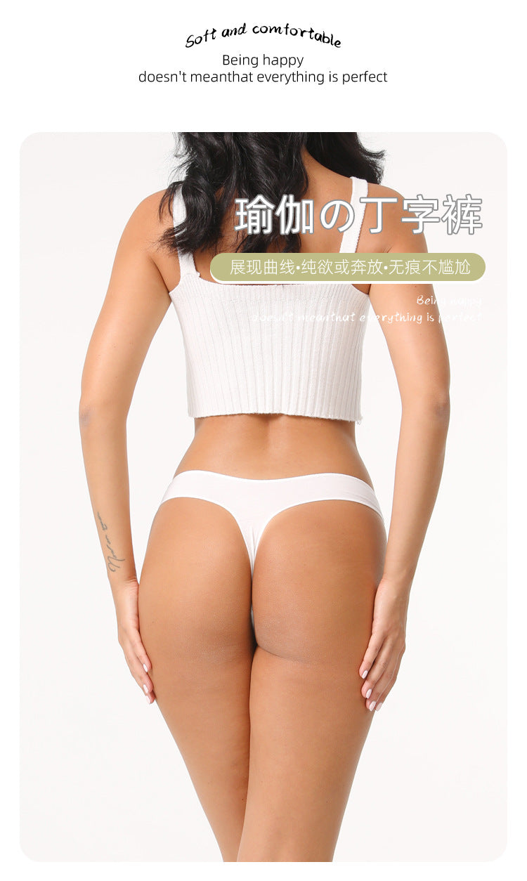 Freedombeauty | Women's Underwear Pure Cotton 2024 New Breathable Comfortable Candy Color Sexy Low Waist T-Back