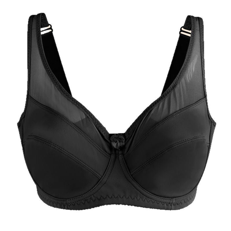 Freedombeauty | Translucent Mesh with Steel Ring Ultra-Thin Full Cup plus Size Bra Women's Underwear Big Chest Show Little European and American Style Bra Cdef