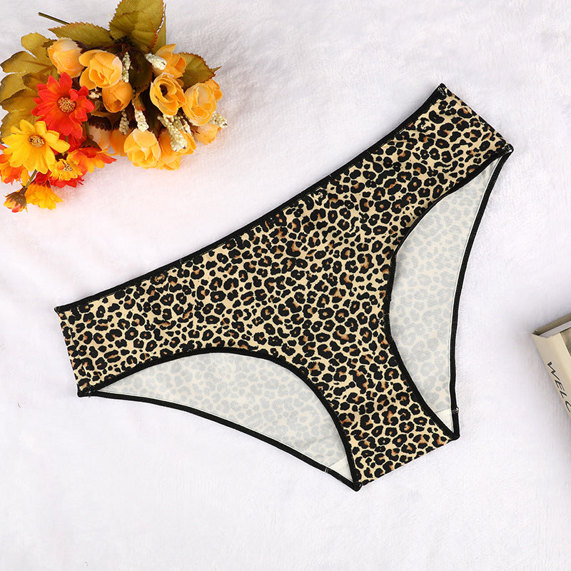 Freedombeauty | T-Back Women's High-Elastic Butterfly Print Leopard Print Low Waist Pure Cotton Underwear Bamboo Velvet Comfortable Hip Lift