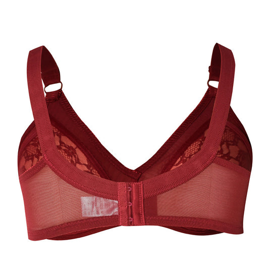 Freedombeauty | Full Cup without Steel Ring European and American Style Lace Ultra-Thin plus Size Bra Big Chest Show Sexy Underwear BC Cup