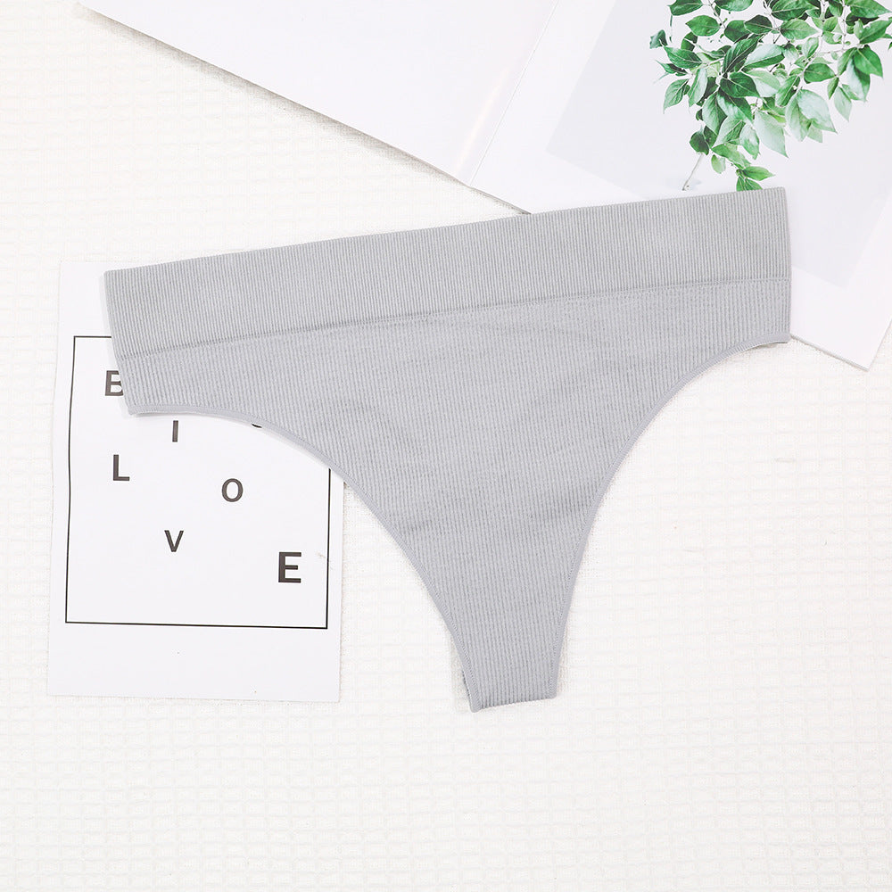 Freedombeauty | New Girl Hip Lifting Underwear Sports Sexy TT Pants Elastic Seamless Solid Color Low Waist plus Size T-Back Women