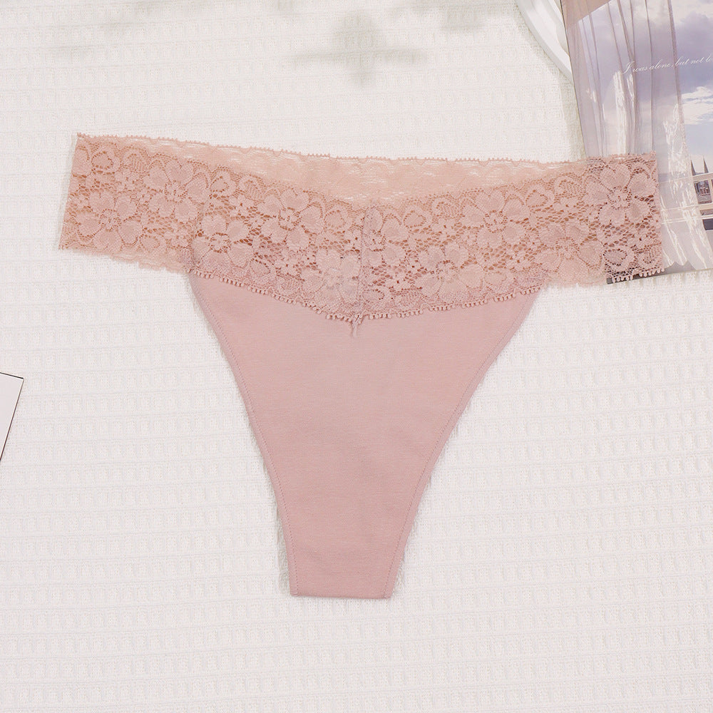 Freedombeauty | New Panties Cotton Women Lace Sexy Low Waist Seamless Breathable Invisible Underpants Simple Female T-Back