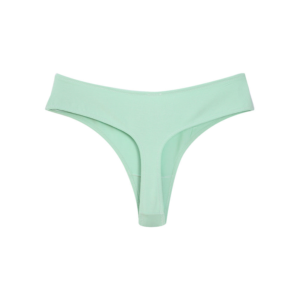 Freedombeauty | Women's plus Size Underwear Pure Cotton Sexy T-Back Low Waist T-Shaped Panties New Solid Color Briefs