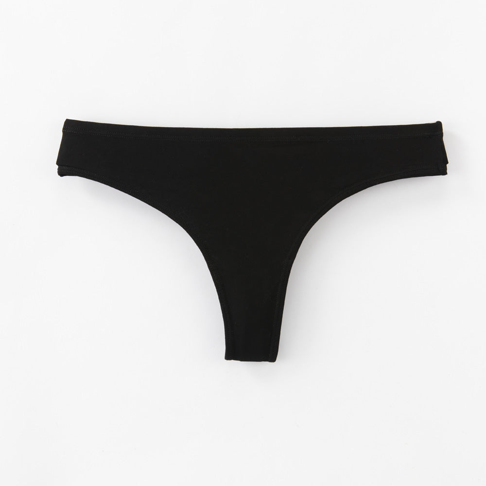 Freedombeauty | Customized Pure Cotton T-Back Women's Combed Cotton Solid Color Women's Briefs Support Small Orders
