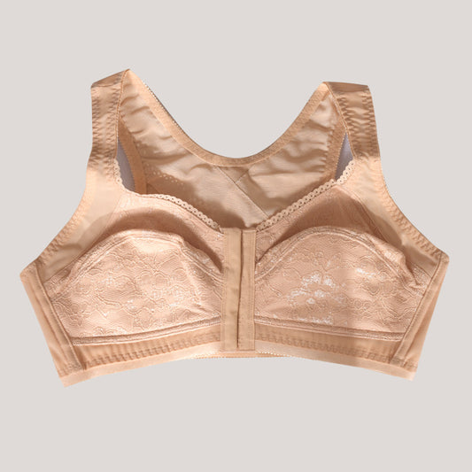 Freedombeauty | Cross-Level European and American Ultra-Thin Lace Front Buckle plus Size Bra Short Vest Underwear Wireless Sleep Home