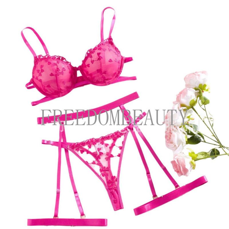Freedombeauty | Sexy Lingerie Sexy Pure Desire Style Women's Lace Embroidery Temptation Sexy Hollow out Suit