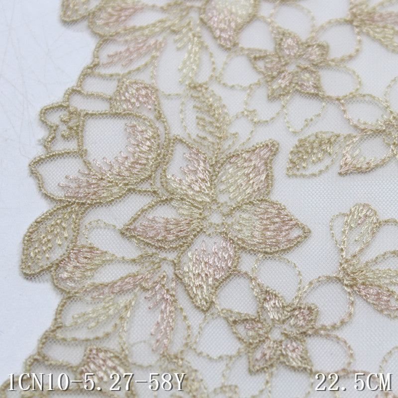 freedombeauty|Single Side Vintage Small Flower Lightweight Mesh Embroidery 22cm Clothing Home Textile Lace Trim DIY