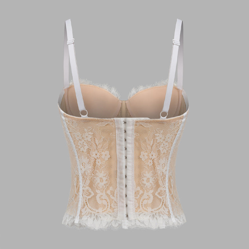 Freedombeauty. | Fish Bone bustier Sexy Lace cup bra Bottoming Vest corset Outer Wear Hot Girl Top Db113.