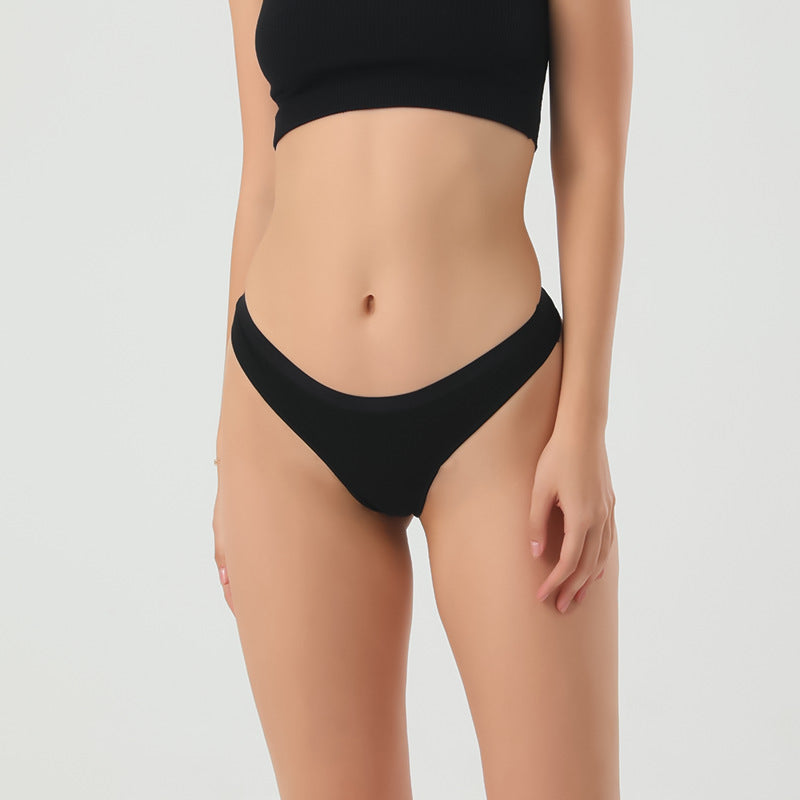 Freedombeauty | European Size Women's 100% Cotton Briefs Youth Sexy Thong Invisible Bikini Combed Cotton Support Briefs in Stock