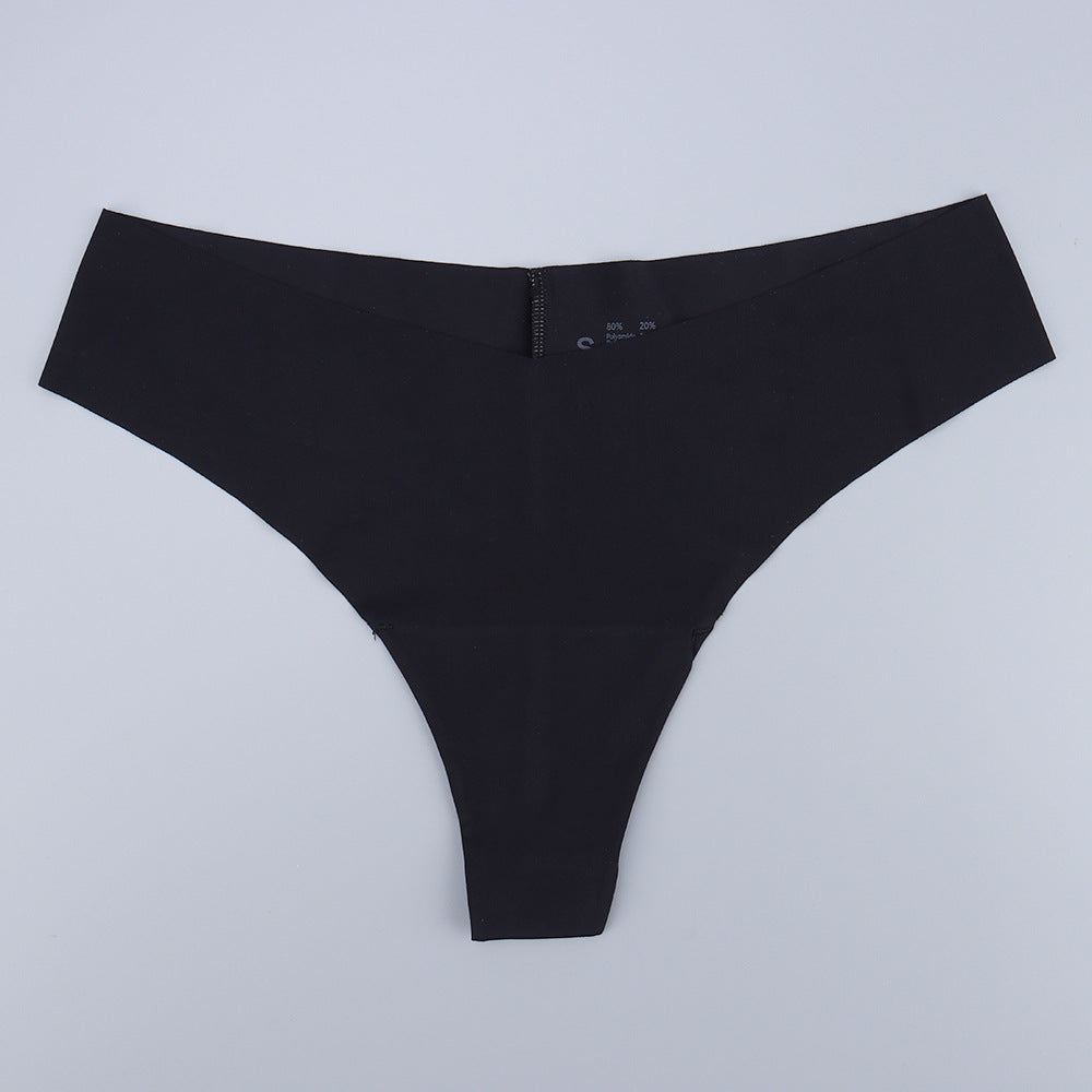 Freedombeauty | Seamless T-Back Women's Sexy Comfortable Low Waist Briefs Nude Feel Sewing Ice Silk Girls' Breathable Underwear in Stock