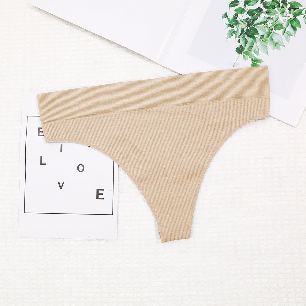 Freedombeauty | New Girl Hip Lifting Underwear Sports Sexy TT Pants Elastic Seamless Solid Color Low Waist plus Size T-Back Women