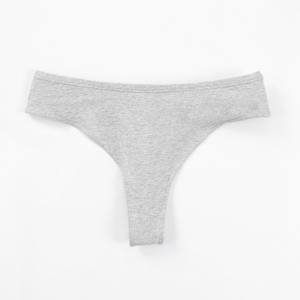 Freedombeauty | plus Size Cotton Underwear Women's Low Waist Invisible G-string Solid Color Brazilian Panties Hip Lifting Briefs in Stock