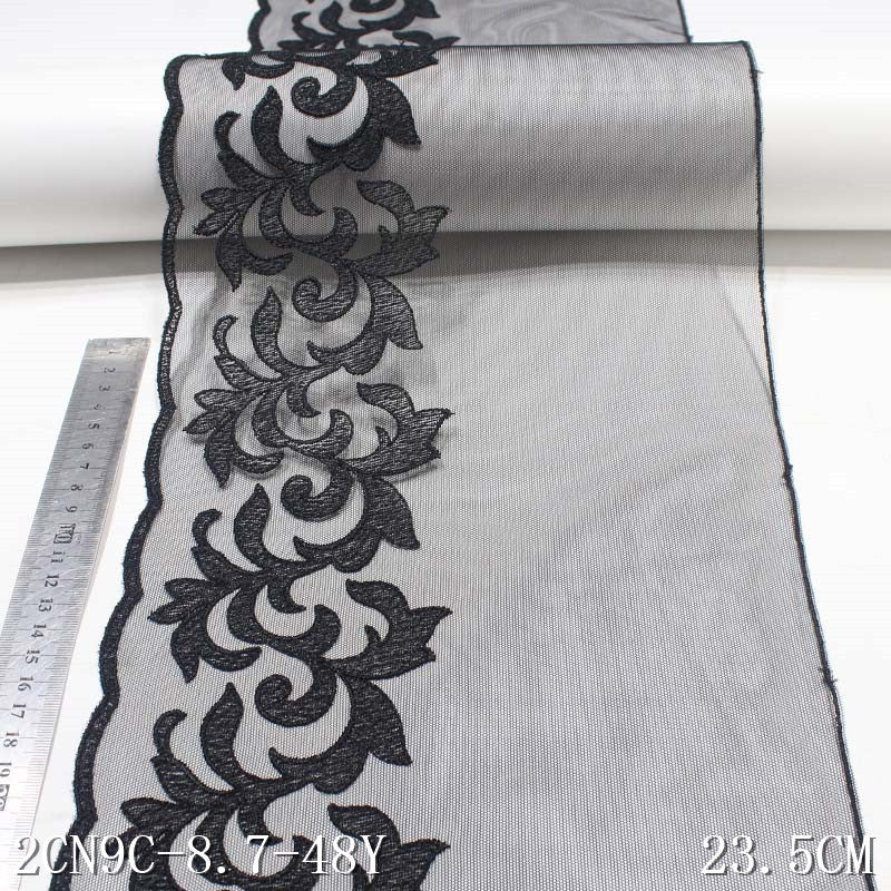 Freedombeauty | Black Mesh Polyester Thread Thorns Embroidery Lace DIY Accessories Curtain Sofa Cushion Accessories Lace